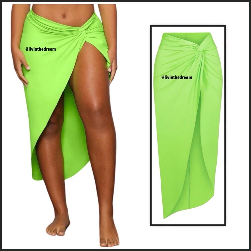 NWOT SOLUNA SWIM TWIST SIDE MAXI SWIM SARONG DRESS SZ M/L $68